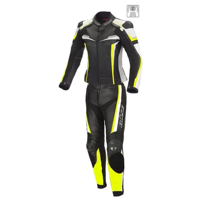 Kombinezon motocyklowy damski BUSE Mille czarno-neonowy żółty 102008 Taniej