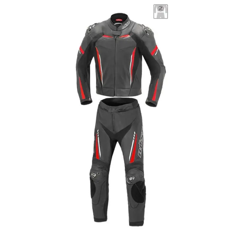 Tani Kombinezon motocyklowy męski BUSE Imola czarno-czerwony 102502