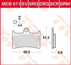 Klocki TRW / Lucas MCB 611 SV - Yamaha Dostępne od ręki