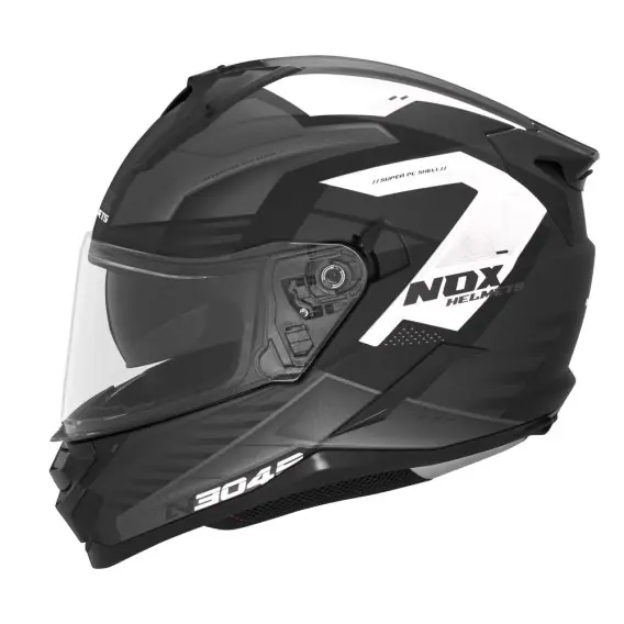 Wyjątkowa oferta NOX PROMOCJA KASK INTEGRALNY (FULL FACE) Z BLENDĄ N304S CARVER KOLOR CZARNY/BIAŁY MAT ROZMIAR S