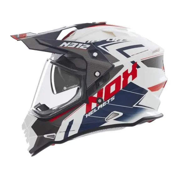 Dodaj do koszyka NOX PROMOCJA KASK OFFROAD / TRAIL DUOSPORT (DUAL) N312 TRACK Z SZYBKĄ I BLENDĄ KOLOR CZERWONY/BIAŁY ROZMIAR XL