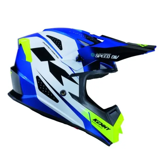 Tani KENNY RACING KASK CROSS/ENDURO TRACK GRAPHIC SPEED NEON BLUE KOLOR NIEBIESKI/BIAŁY ŻÓŁTY ROZMIAR XXL