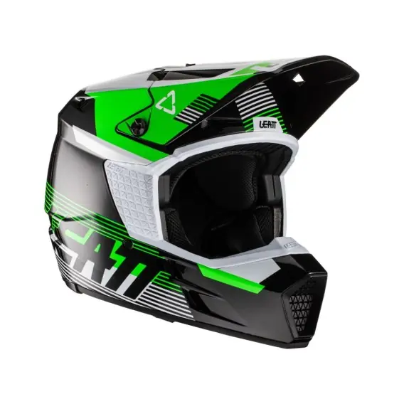 Taniej LEATT KASK MOTO 3.5 V22 HELMET BLACK KOLOR CZARNY/ZIELONY ROZMIAR L (59-60 cm)