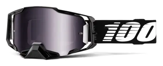 100 PROCENT GOGLE ARMEGA BLACK - MIRROR SILVER LENS - KOLOR CZARNY SZYBKA SREBRNE LUSTRO Do wyczerpania zapasów