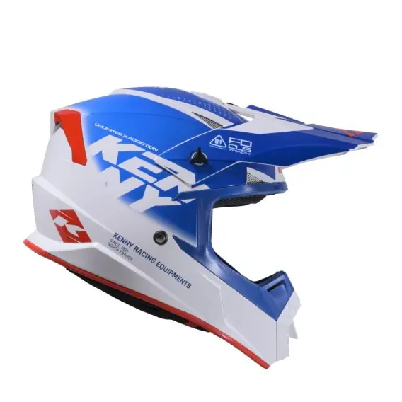 Darmowy zwrot KENNY RACING KASK CROSS/ENDURO TRACK KID/JUNIOR/DZIECIĘCY GRAPHIC FOCUS PATRIOT KOLOR NIEBIESKI/BIAŁY/CZERWONY ROZMIAR L ( 51 -