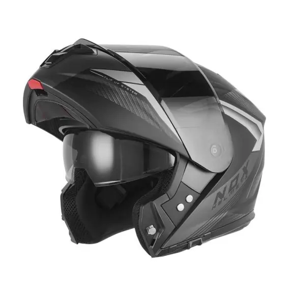 Ekspresowa dostawa NOX KASK SZCZĘKOWY (FLIP-UP) Z BLENDĄ N968 SHIFT KOLOR CZARNY/SREBRNY MAT ROZMIAR XL