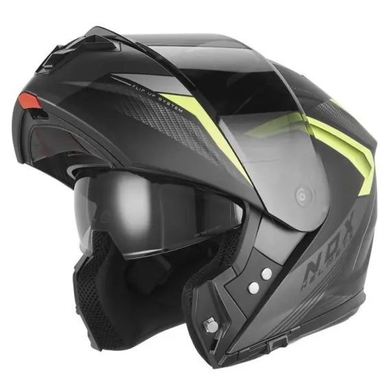 Wyprzedaż NOX KASK SZCZĘKOWY (FLIP-UP) Z BLENDĄ N968 SHIFT KOLOR CZARNY MAT/ŻÓŁTY FLUO ROZMIAR XL