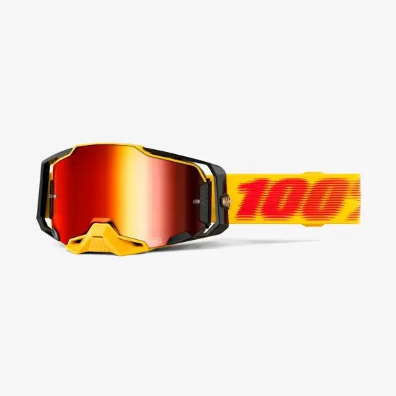 100 PROCENT GOGLE ARMEGA TETSU - MIRROR RED LENS - KOLOR ŻÓŁTY/CZARNY/CZERWONY SZYBKA CZERWONE LUSTRO Obniżka ceny