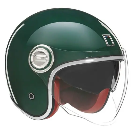 Darmowy zwrot NOX PREMIUM KASK OTWARTY JET HERITAGE SOLID KOLOR ZIELONY POŁYSK ROZMIAR M