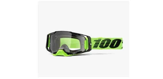 100 PROCENT GOGLE ARMEGA NEON YELLOW - CLEAR LENS - KOLOR ŻÓŁTY FLUO/CZARNY SZYBKA PRZEŹROCZYSTA Nowy