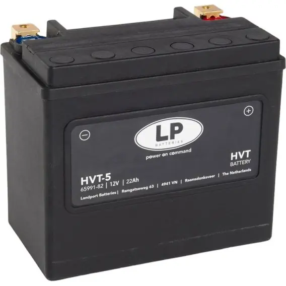 Ograniczona ilość LANDPORT AKUMULATOR HVT-5 (MH HVT-5) 12V 22AH 173X99X153 HEAVY V-TWIN BEZOBSŁUGOWY - ZALANY (ZWIĘKSZONY PRĄD ROZRUCHOWY 325A) (L