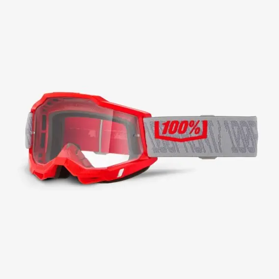 100 PROCENT GOGLE ACCURI 2 GATORBACK - CLEAR LENS- KOLOR CZERWONY/SZARY - SZYBKA PRZEŹROCZYSTA CLEAR LENS Niska cena