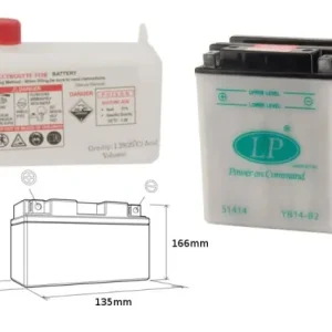 LANDPORT AKUMULATOR YB14-B2 (MD LB14-B2) 12V 14AH 134X89X166 OBSŁUGOWY - ELEKTROLIT OSOBNO (4) UE2019/1148 Najlepsza cena