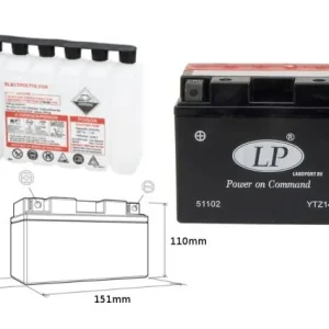 Bestseller LANDPORT AKUMULATOR YTZ14S-BS (MA LTZ14S-BS) 12V 11,2AH 150X88X110 (GTZ14S) BEZOBSŁUGOWY - ELEKTROLIT OSOBNO (4) UE2019/1148