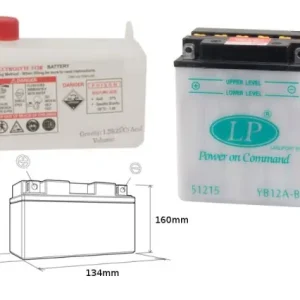 LANDPORT AKUMULATOR YB12A-B (MD LB12A-B) 12V 12AH 134X81X160 OBSŁUGOWY - ELEKTROLIT OSOBNO (4) UE2019/1148 Bestseller