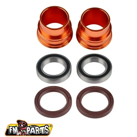 FM-PARTS ŁOŻYSKA KOŁA TYLNEGO Z USZCZELNIACZAMI I TULEJKAMI KTM / HUSQVARNA / GAS GAS ‘03-‘23 (OŚKA 20MM) KOLOR POMARAŃCZOWY Oferta czasowa