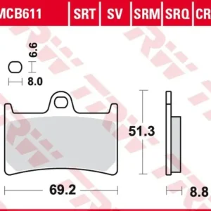Bestseller TRW ZF KLOCKI HAMULCOWE KH252 KH380 SINTER RACING YAMAHA FZ6 07-10, FZS 600 98-01, MT-07 14-17, TRACER 700 ‘16-, FZ8 10-16, MT-0