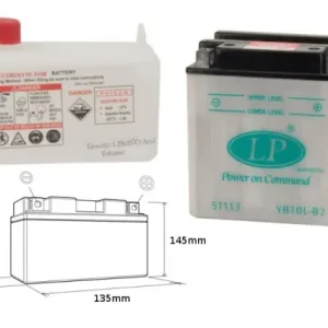 Zamów teraz LANDPORT AKUMULATOR YB10L-B2 (MD LB10L-B2) 12V 11AH 134X89X141 OBSŁUGOWY - ELEKTROLIT OSOBNO (4) UE2019/1148