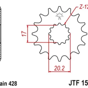 Dodaj do koszyka JT ZĘBATKA PRZEDNIA 2064 13 YAMAHA TZR 50 (SPAIN) (206413JT) (ŁAŃC. 428) KONWERSJA