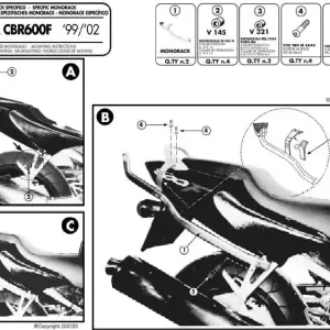 Bestseller STELAŻ KUFRA CENTRALNEGO HONDA CBR600F f4 KAPPA K2520 99-08r.