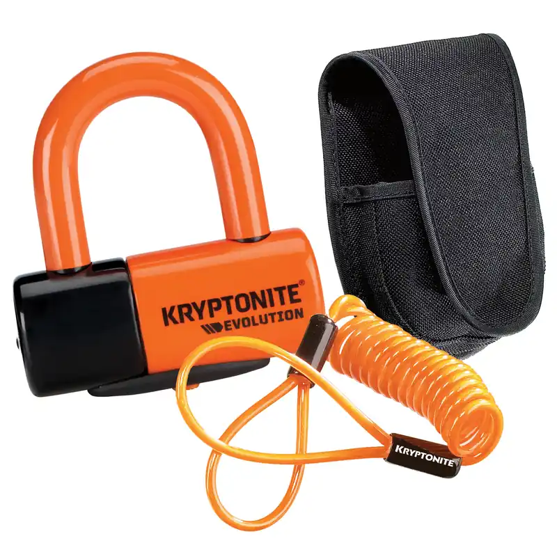 Blokada tarczy hamulcowej kłódka KRYPTONITE Evolution Premium Pack orange - pomarańczowa Premium