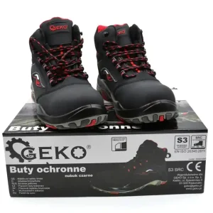 GEKO Buty ochronne model nr 9 nubuk czarne S3 SRC Oferta limitowana