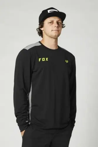 Cena promocyjna KOSZULKA Z D艁UGIM R臉KAWEM FOX STARTER BLACK